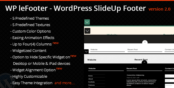 WP leFooter – WordPress SlideUp Footer Plugin
