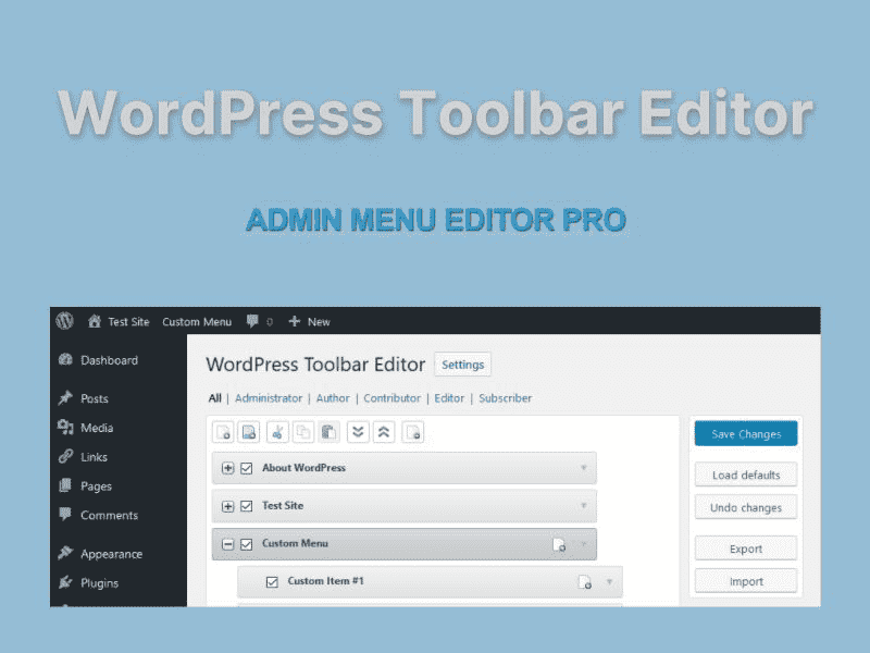 WordPress Toolbar Editor