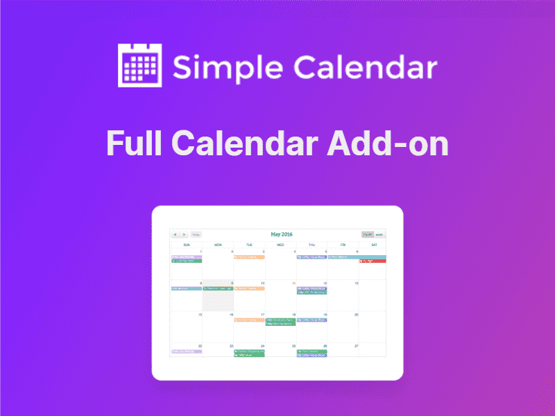Simple Calendar – FullCalendar Add-on