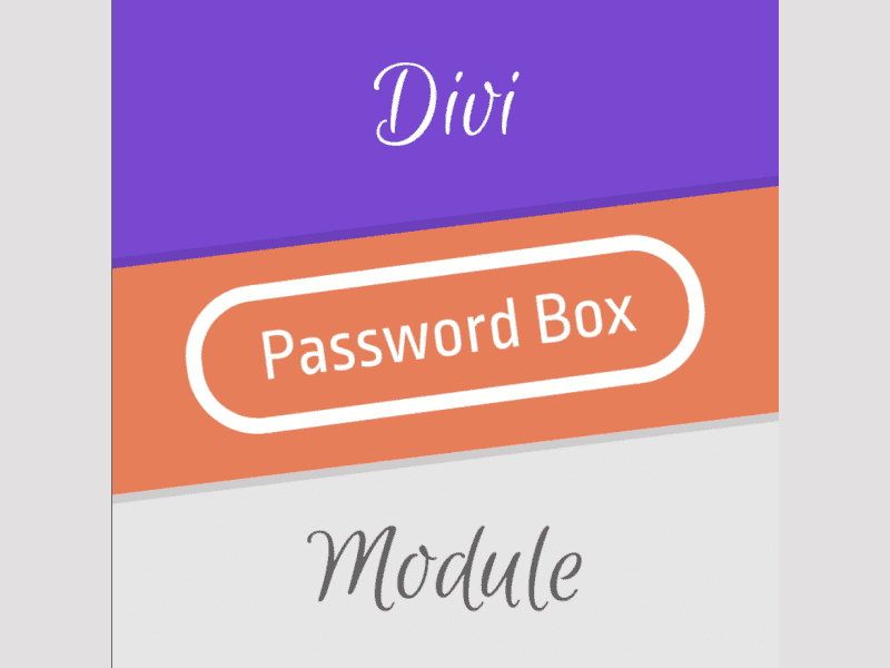 Divi Password Box Module